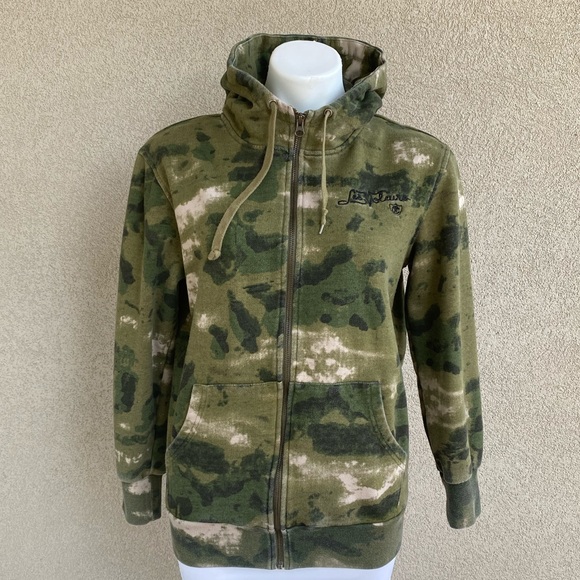 Camo Army ZIP Up Hooded Sweater Sweatshirt - Picture 9 of 11